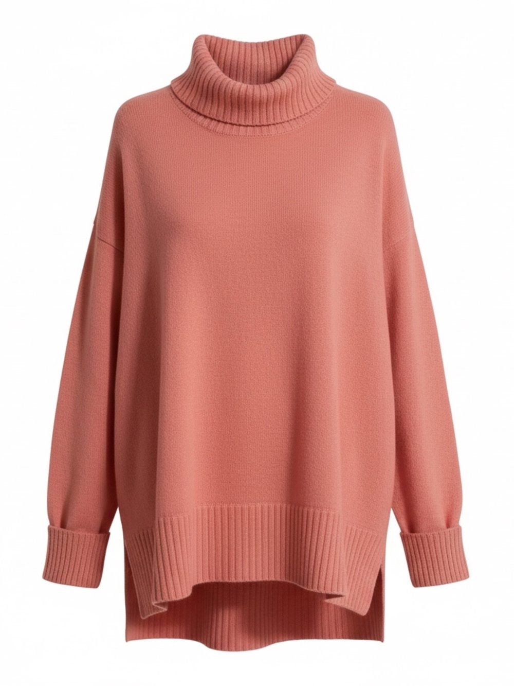 Saks Fifth Avenue pink 100% cashmere cowl neck sweater